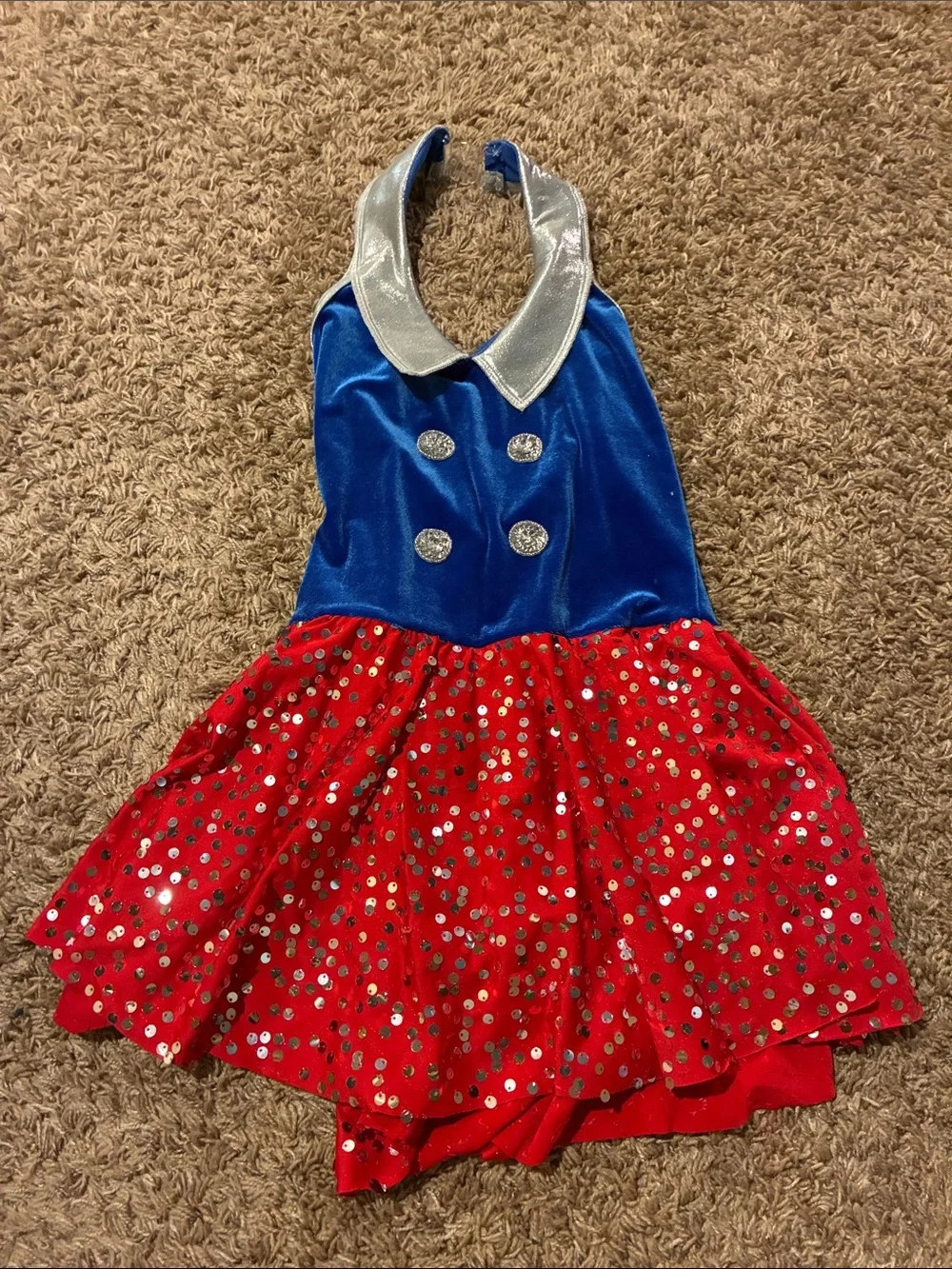 Kids red, white, and blue dance / skating costume